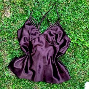 Brown lingerie tank top from Lasenza